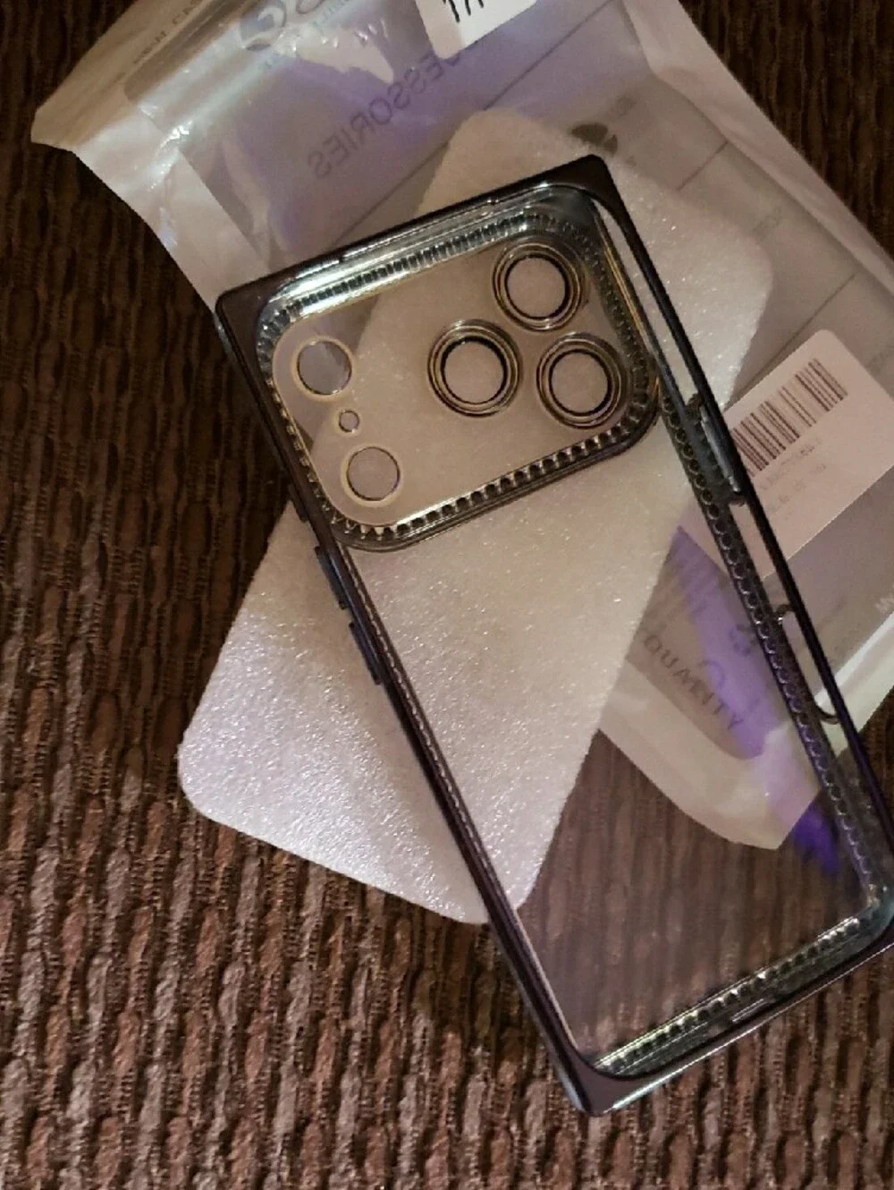 Rhinestone Bling Phone Case Frame for 17Pro - Black